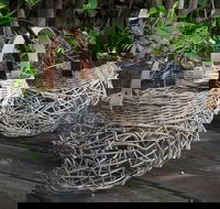 Weaving Woven Basket with Leather Handle - Redcliffe Tourism